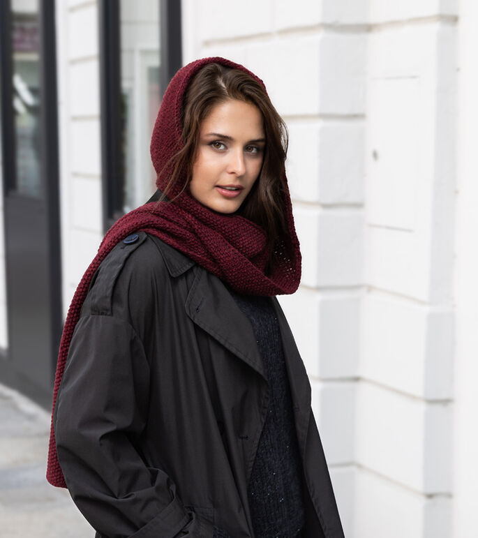 Lana Grossa HOODED SCARF Alta Moda Alpaca