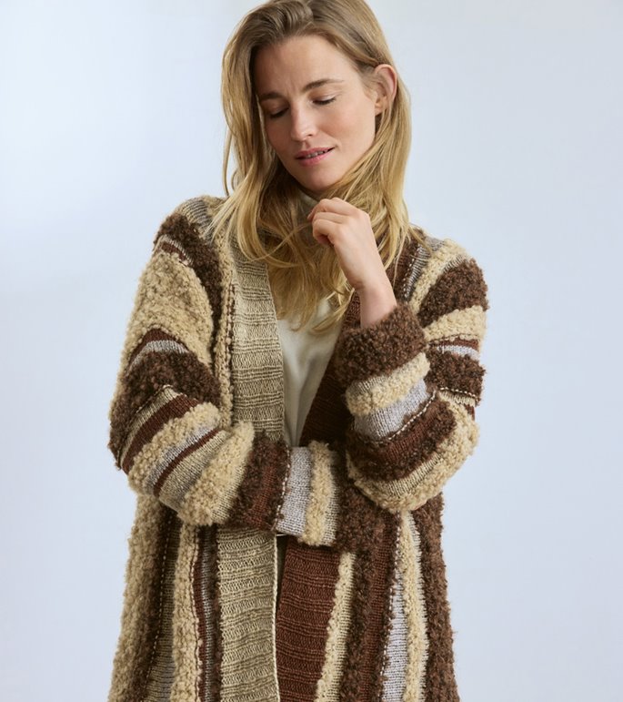 Lana Grossa SIDEWAYS CARDIGAN Orsetto Mouliné, Orsetto & Baco Bamboo
