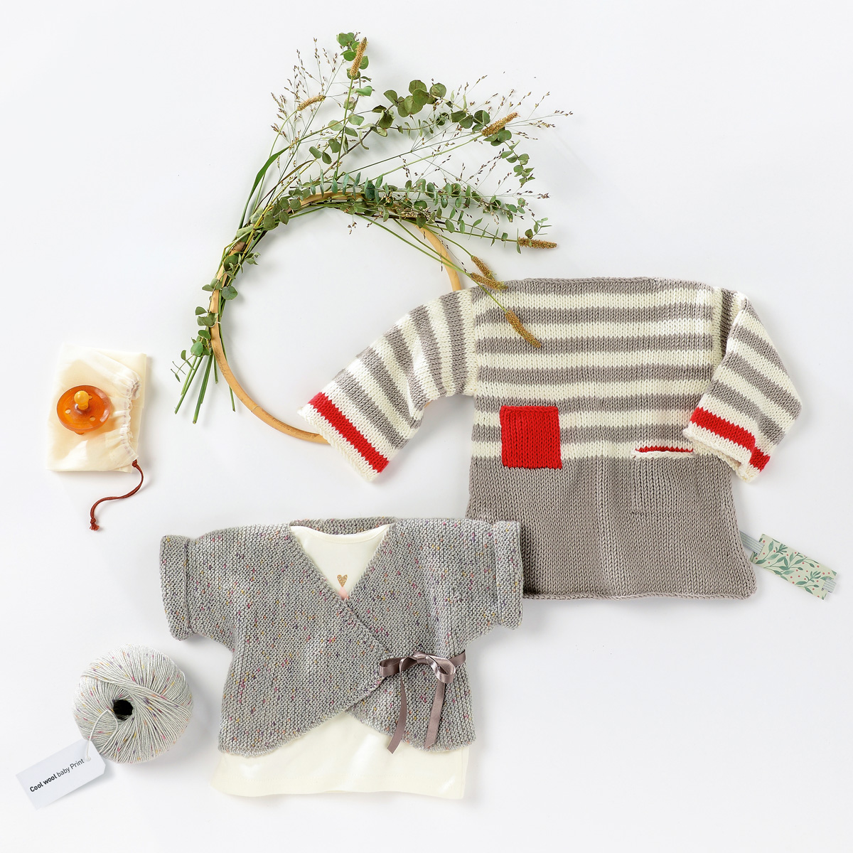 Lana Grossa KIMONO JACKET Cool Wool Baby | INFANTI EDITION No. 1 - (DE) + Knitting (EN) - Design 14 | FILATI Knitting Pattern - Model Packages