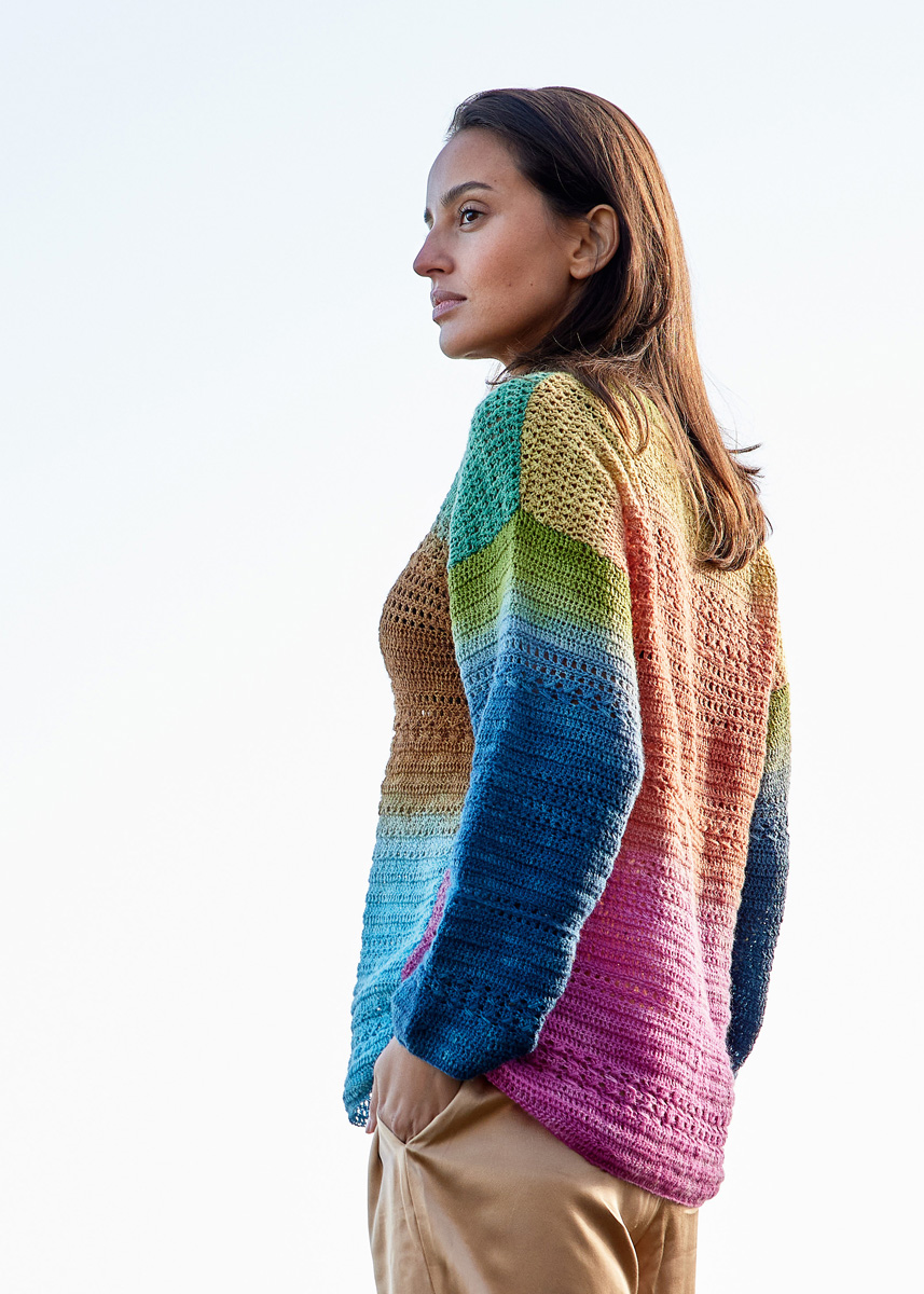 Lana Grossa CROCHET PULLOVER Cool Wool Lace Hand-dyed | HAND-DYED No. 2 ...